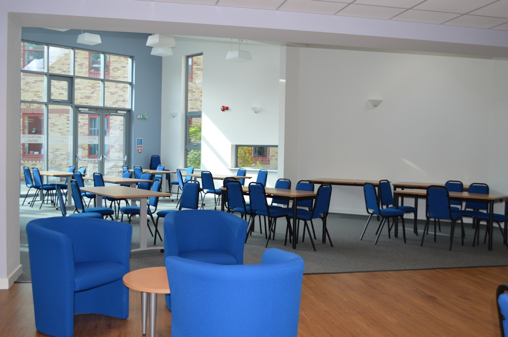 Tables and chairs in the education centre