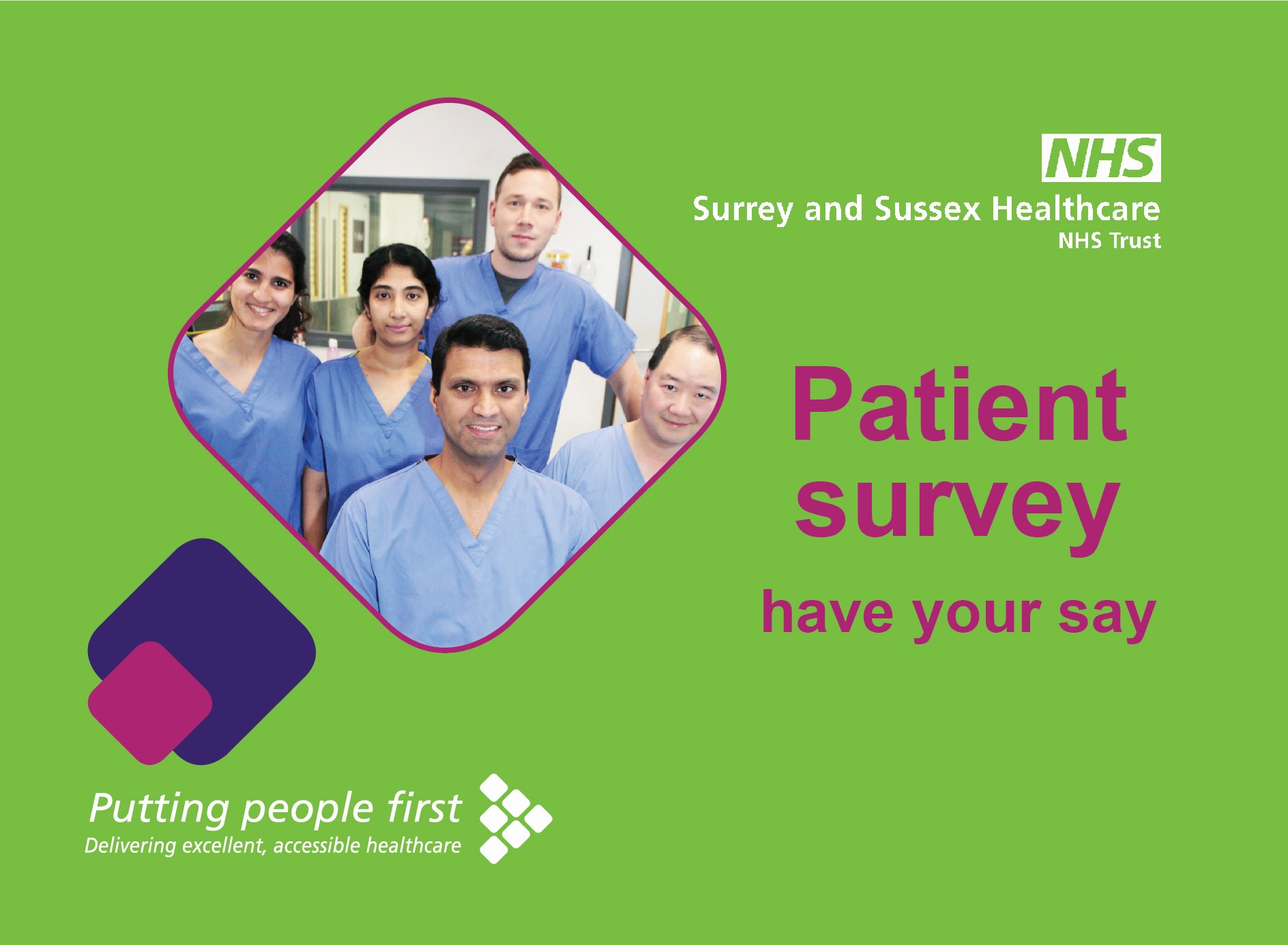 Patient survey invitation card green